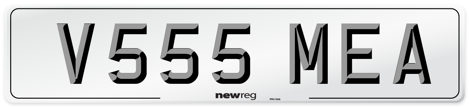 V555 MEA Number Plate from New Reg